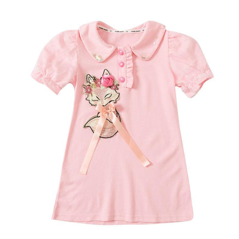 Girls Cartoon POLO Dress 2022 Summer New Baby Girl Princess Dress